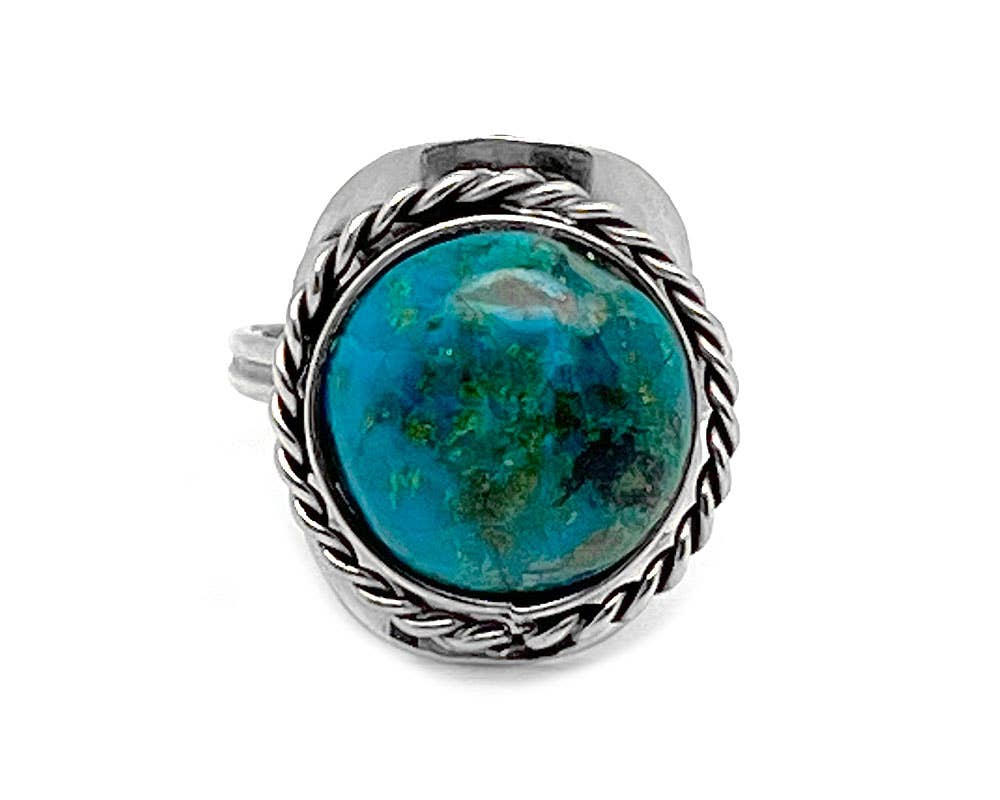 Semi Precious Stone Assorted Shape Adjustable Metal Ring