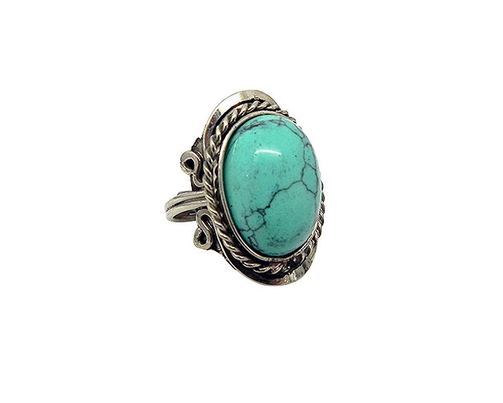 Semi Precious Stone Assorted Shape Adjustable Metal Ring