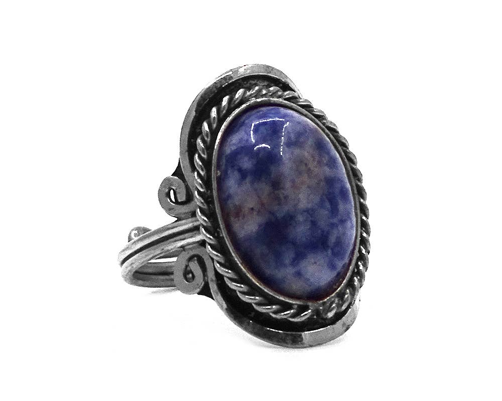 Semi Precious Stone Assorted Shape Adjustable Metal Ring