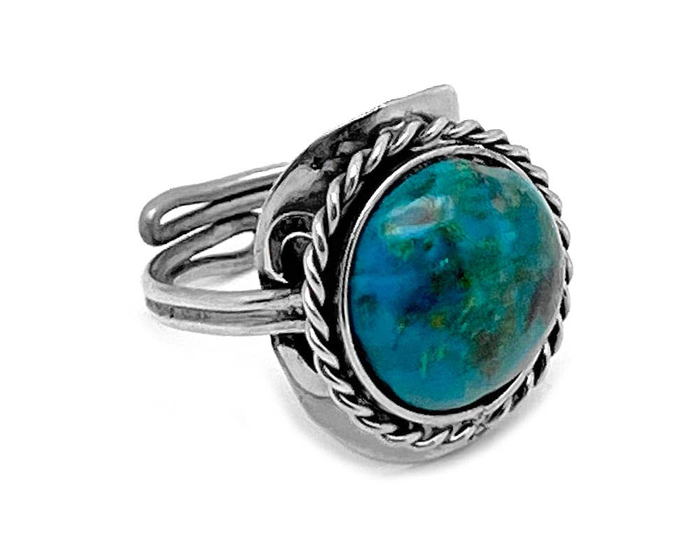 Semi Precious Stone Assorted Shape Adjustable Metal Ring