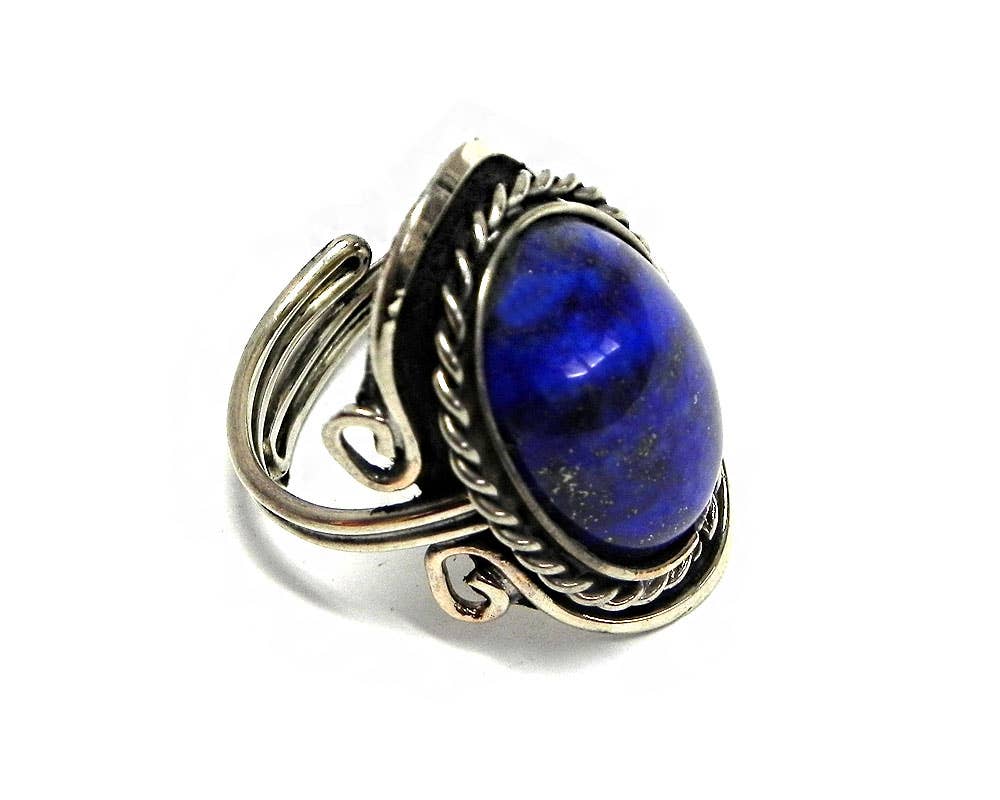 Semi Precious Stone Assorted Shape Adjustable Metal Ring