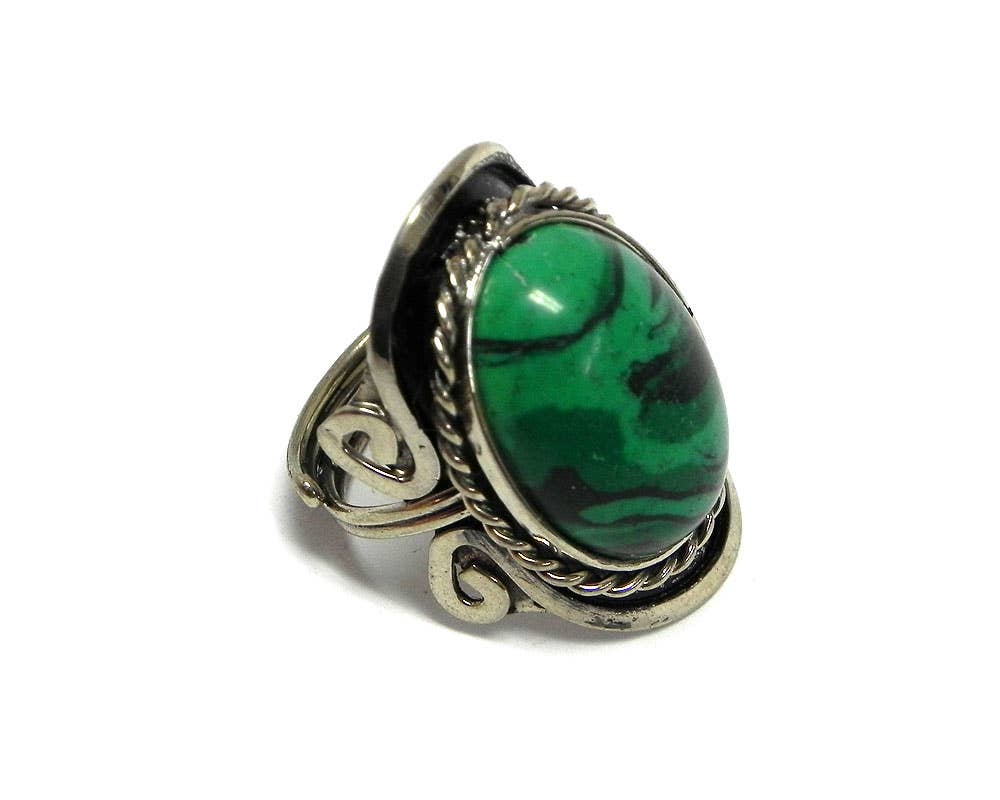 Semi Precious Stone Assorted Shape Adjustable Metal Ring